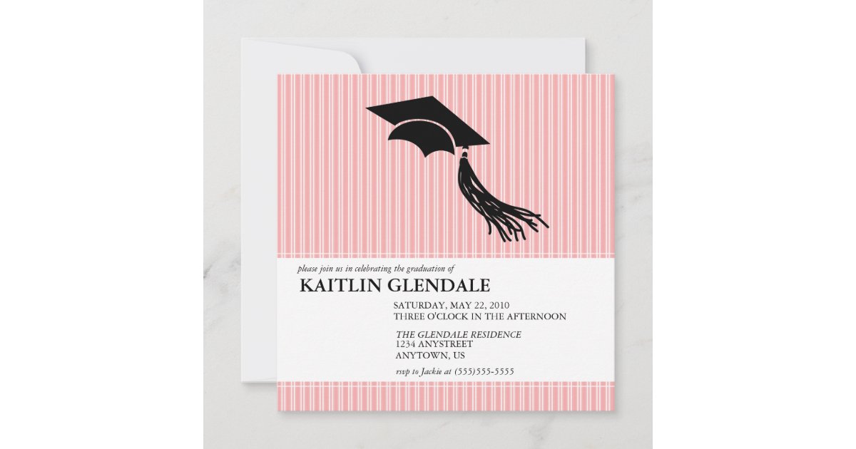 Graduation Party Invitation with Cap and Tassel | Zazzle