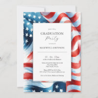 Graduation Party Invitations American Flag