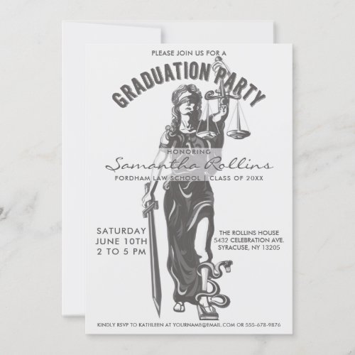 Graduation Party Invitations  Lady Justice