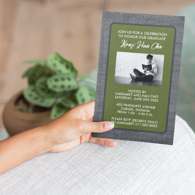 Graduation Party Invitations [Military Green] (Creator Uploaded)