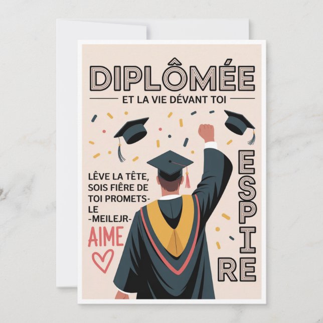 Graduation Party Invitations 🎓 – Modern  (Front)