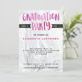 Graduation Party Marble Watercolor Invitation (Standing Front)