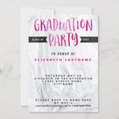 Graduation Party Marble Watercolor Invitation (Front)