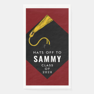 Graduation Party Maroon Paper Guest Towels