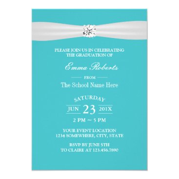 Graduation Party Modern Bright Diamond Turquoise Card Graduation Party Modern Bright Diamond Turquoise Card