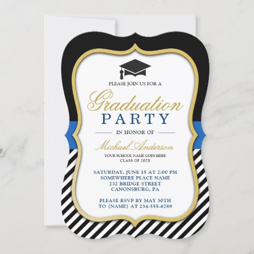 2018 Graduation Party Modern Gold Bracket Frame Card