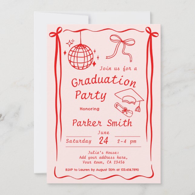 Graduation Party Modern Invitation (Front)