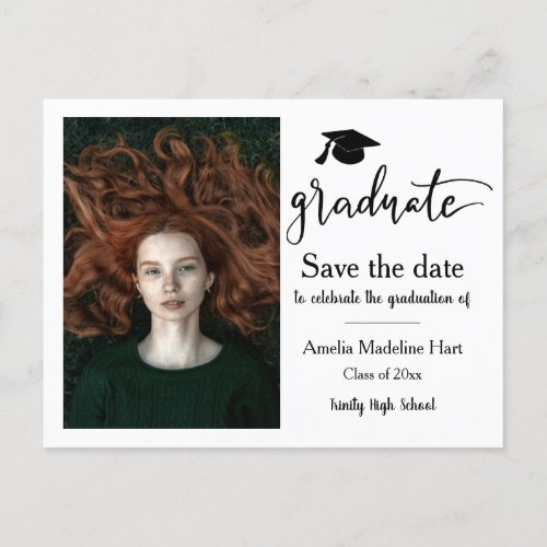 Graduation Party Modern  Save The Date Photo Postcard