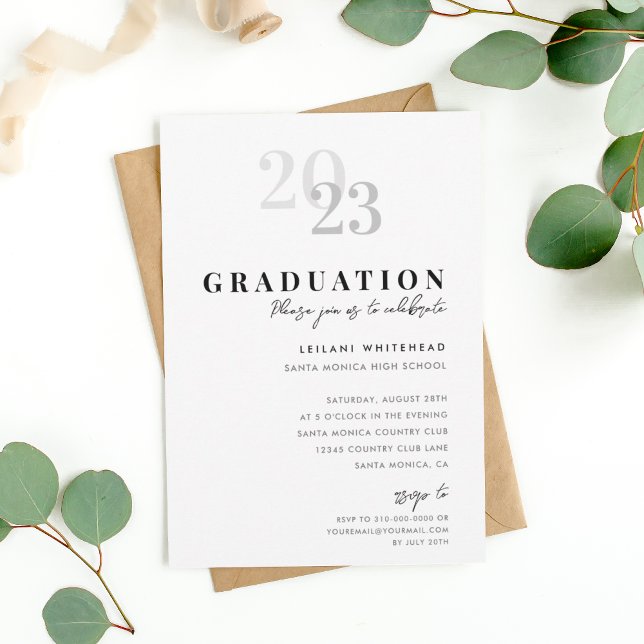 Graduation Party Modern Typography Invitation (Creator Uploaded)