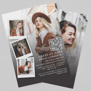 Graduation Party Multi Photo QR Code Grad 2026 Invitation