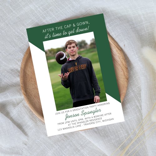 Graduation Party Open House 2024 Photo Green Invitation