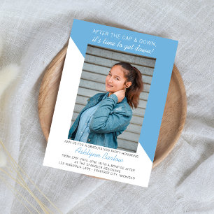 Graduation Party Open House 2024 Photo Light Blue Invitation