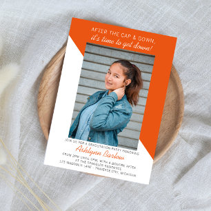 Graduation Party Open House 2024 Photo Orange Invitation
