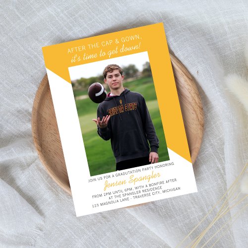 Graduation Party Open House 2024 Photo Yellow Invitation