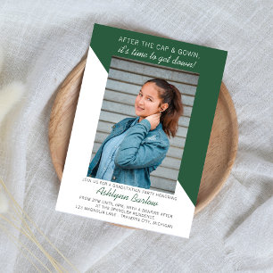 Graduation Party Open House 2025 Photo Green Invitation