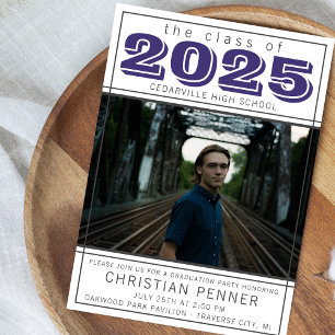Graduation Party Open House 2025 Photo Purple Invitation