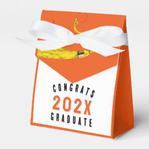 Graduation Party Orange Favor Boxes
