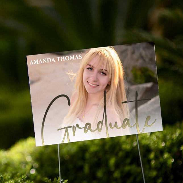 Graduation Party Outdoor Photo Custom Sign (Graduation photo outdoor yard sign.)