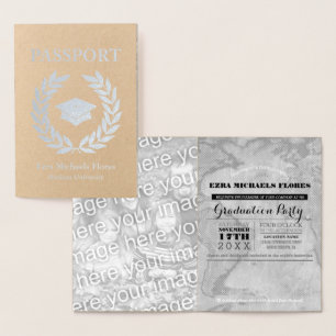 Graduation Party passport silver foil Foil Card