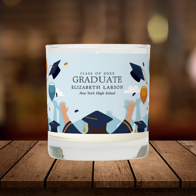 Graduation Party Personalized Name And School Scented Candle (Creator Uploaded)