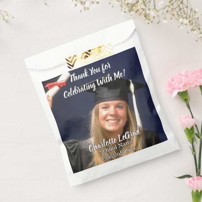 Graduation Party Personalized Photo Thank You Favor Bag (Sealed)