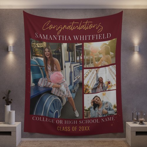 Graduation Party Photo Collage Photobooth Backdrop
