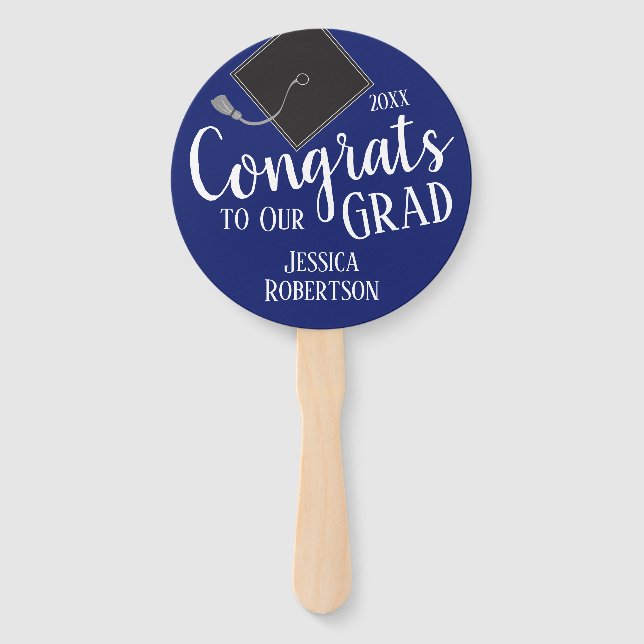 Graduation Party Photo Congrats Grad any year Hand Fan (Front)