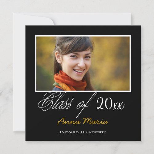 Graduation Party Photo Gold Invitation