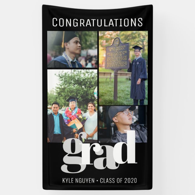 Graduation Party Photo High School Grad Banner (Vertical)