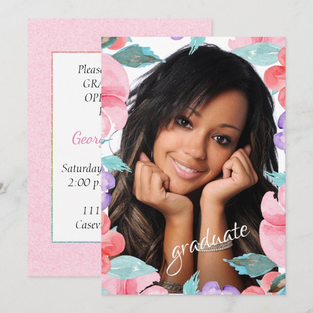 Graduation Party Photo Invitation (Front/Back)