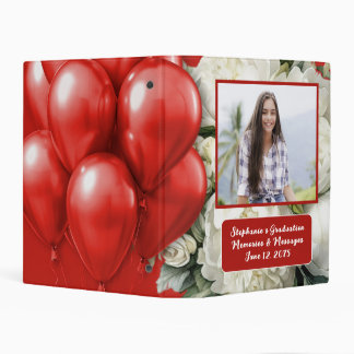 Graduation Party Photo Keepsake Red and White Mini Binder