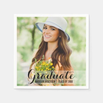 Graduation Party Photo Paper Napkins by HappyMemoriesPaperCo at Zazzle