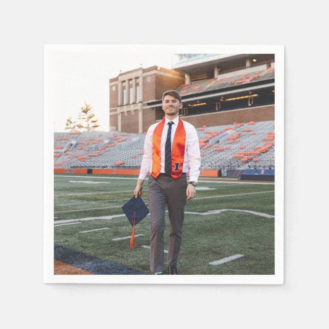Graduation Party Photo Paper Napkins (Front)
