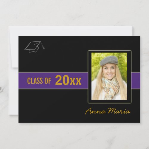 Graduation Party Photo purple Invitation