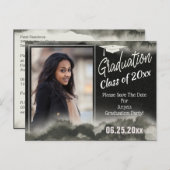 Graduation Party Photo Save The Date Watercolor Postcard (Front/Back)