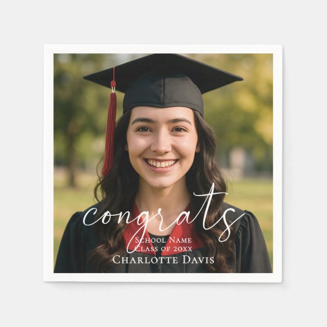 Graduation party photo script congrats napkins (Front)