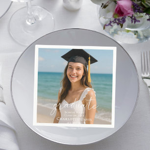 Graduation party photo script luncheon napkins