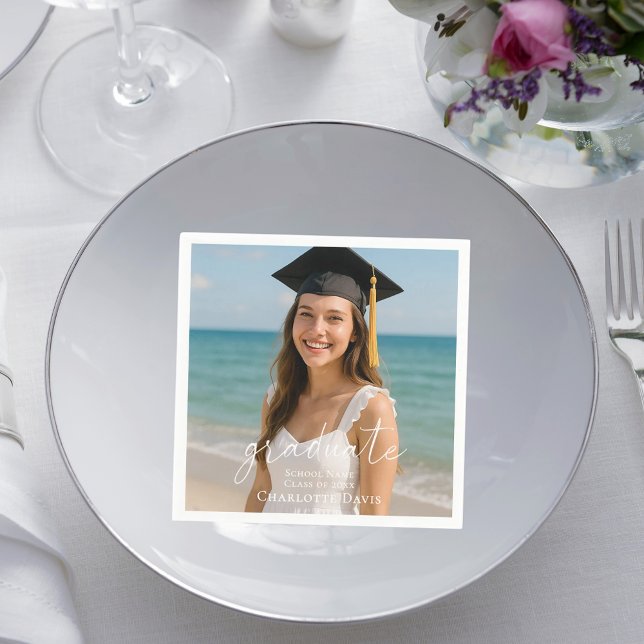 Graduation party photo script  napkins (Creator Uploaded)