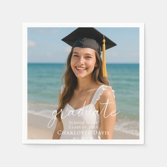 Graduation party photo script  napkins (Front)