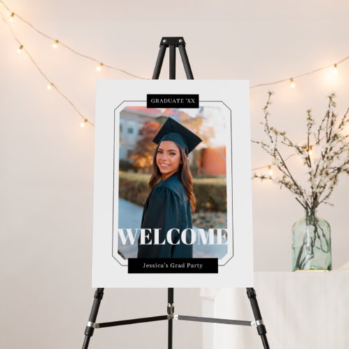 Graduation Party Photo Welcome Sign Modern Minimal
