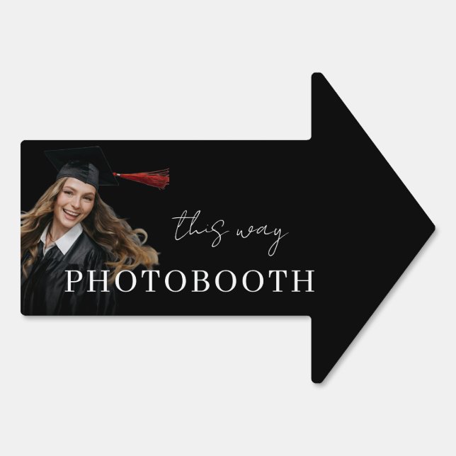 Graduation Party Photobooth this way Sign (Back)