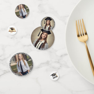 Graduation Party Photos Table Silver Confetti