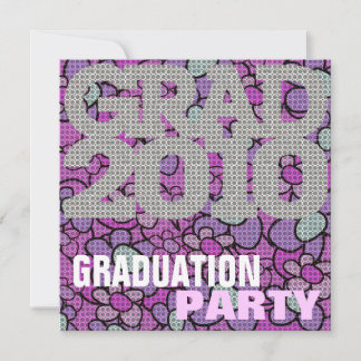 Graduation Party Pink Flower Invitation