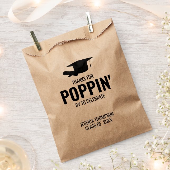 Graduation Party Popcorn Cookie Class of 2024 Favor Bag (Clipped)