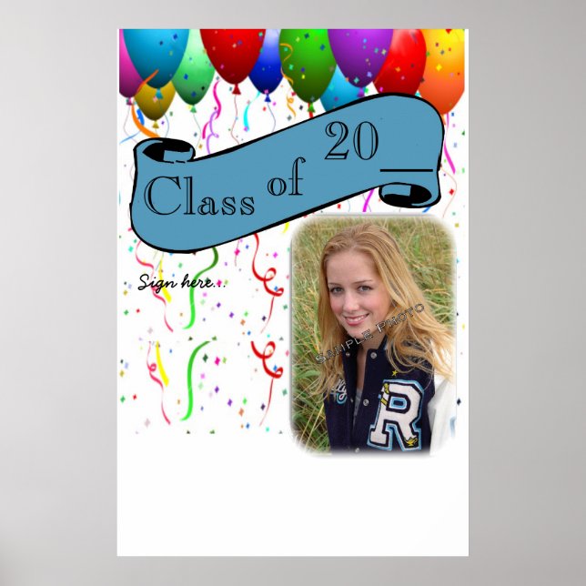 Graduation Party Poster Guests signature keepsake (Front)
