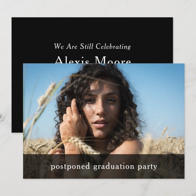 Graduation Party Postponed Photo Card (Front/Back)