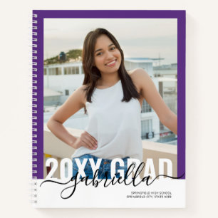 Graduation Party Purple Guest Advice Book Modern