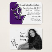 Graduation Party Purple Photo Insert Card 2017 (Front & Back)