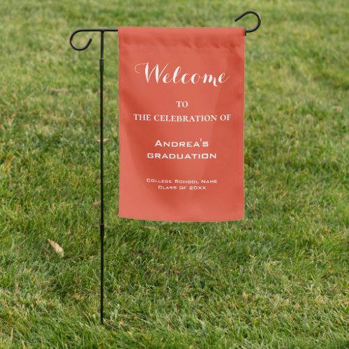 Graduation Party Red and White Custom Welcome Gard Garden Flag