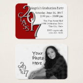 Graduation Party Red Photo Insert Card 2017 (Front & Back)